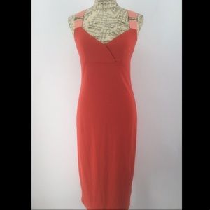 VENUS Size 6 Empire waist W/Straps , midi Orange / Coral dress
